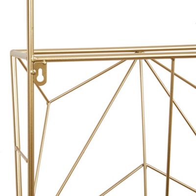 Image showing  Geometric Metal Wall Mail Organizer Set, 15 in. and 30 in., Gold, 2 pc.