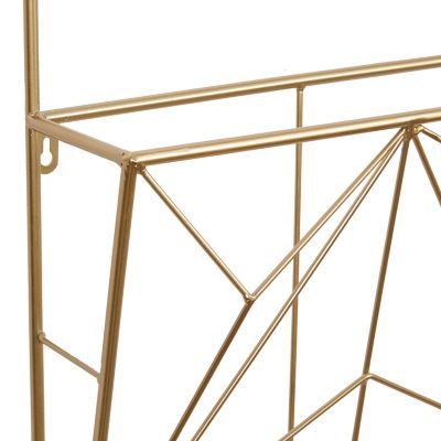 Image showing  Geometric Metal Wall Mail Organizer Set, 15 in. and 30 in., Gold, 2 pc.