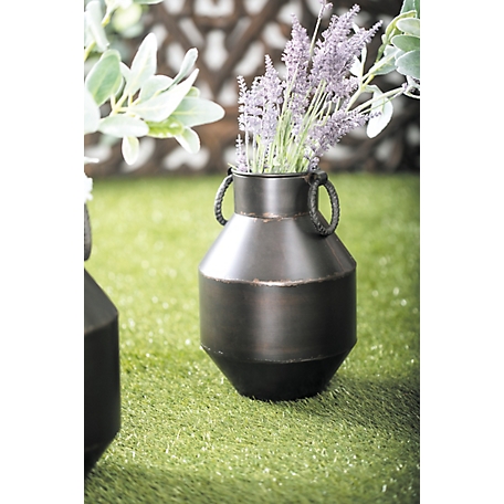 Harper & Willow Rustic Metal Urn Vase, 8 in. x 9 in.
