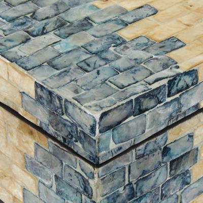 Image showing 7 th Harper & Willow Decorative Blue and Pearl Shell Boxes, 14 in., 12 in., 2 pc.