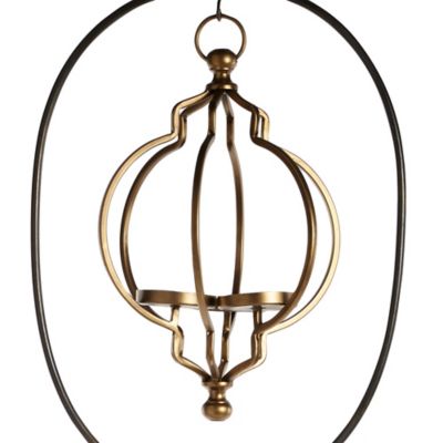 Image showing  Black Metal Eclectic Candle Holder Lantern, 60" x 15" x 12", 43717