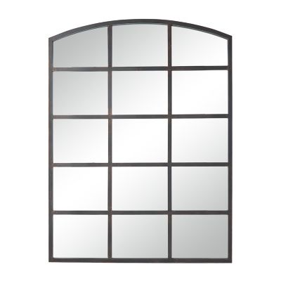 Image showing  Industrial Large Rectangular Black Metal Window Pane Wall Mirror, 36 in. x 48 in.