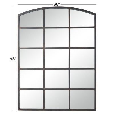 Image showing  Industrial Large Rectangular Black Metal Window Pane Wall Mirror, 36 in. x 48 in.