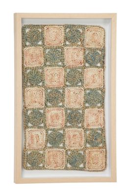 Image showing  Large Rectangular Shadow Box with Checkerboard Rope Abstract Wall Art, 18 in. x 30 in.