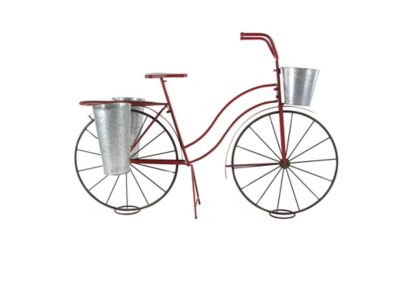 Image showing  56 in. x 37 in. Vintage Red Bicycle Plant Stand