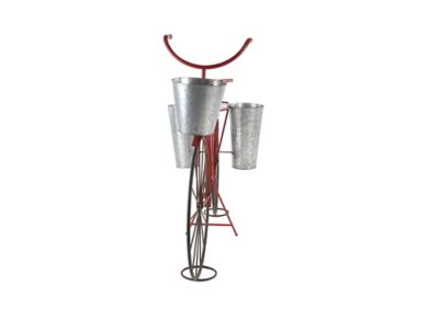 Image showing  56 in. x 37 in. Vintage Red Bicycle Plant Stand