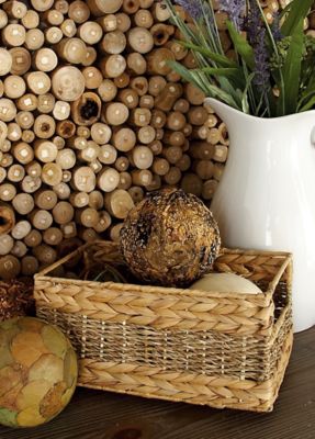 Image showing  Rectangular Braided Seagrass Storage Basket with Handles Set, Assorted, 4 pc.