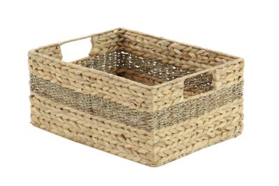 Image showing 5 th Harper & Willow Rectangular Braided Seagrass Storage Basket with Handles Set, Assorted, 4 pc.