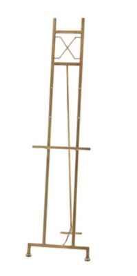 Image showing  Large Modern Metal Floor Easel Display, 17 in. x 15 in. x 57 in., Gold