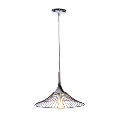Harper & Willow Contemporary Lighting Pendant with Black Cage Shade, 17 in. x 11 in., Black