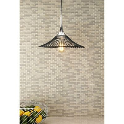 Image showing  Contemporary Lighting Pendant with Black Cage Shade, 17 in. x 11 in., Black