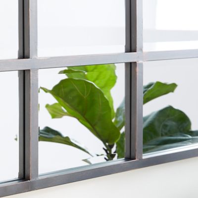 Image showing  Industrial Large Black Rectangular Metal Window Pane Wall Mirror, 35 in. x 45 in.