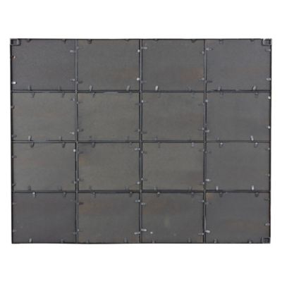 Image showing  Industrial Large Black Rectangular Metal Window Pane Wall Mirror, 35 in. x 45 in.