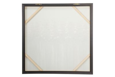 Image showing  Large Contemporary Abstract Framed Flower Painting, 39.5 in. x 39.5 in., Silver Frame