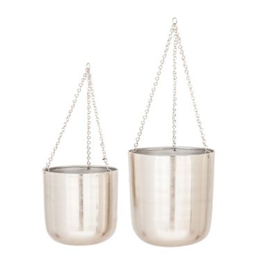 Image showing  Modern Silver Hanging Garden Planters