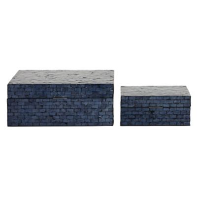 Image showing  Decorative Blue Shell Box Set, Assorted, 2 pc.