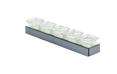 Image showing  24 in. x 4 in. Glam Style Long Rectangular Mirror Candle Tray with 5 Glass Candle Holders, 79297