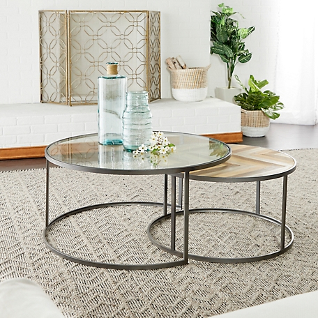 Glass, Wood and Metal Coffee Tables