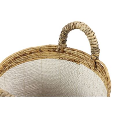 Image showing  Large Round Seagrass Banana Bark Basket Set, Assorted, 3 pc.