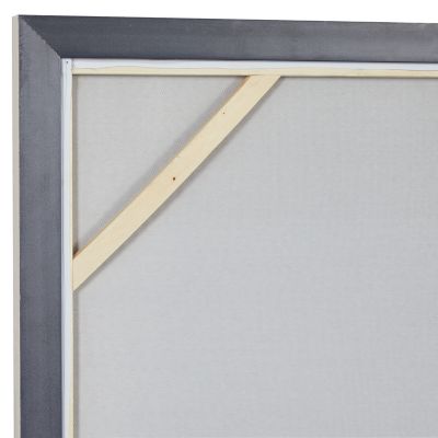 Image showing  Rectangular Gold and Grey Abstract Textured Framed Canvas Wall Art, 30 in. x 40 in., Gold Frame