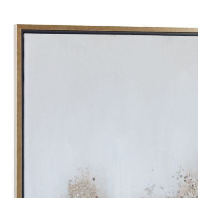 Image showing  Rectangular Gold and Grey Abstract Textured Framed Canvas Wall Art, 30 in. x 40 in., Gold Frame