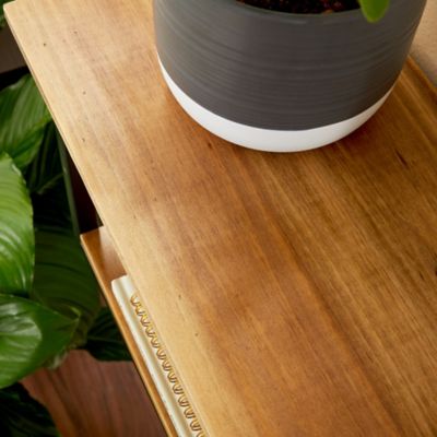 Image showing  Brown Metal 4 Shelves Wall Shelf Set of 2 20", 28"W