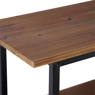 Image showing  Brown Metal 4 Shelves Wall Shelf Set of 2 20", 28"W