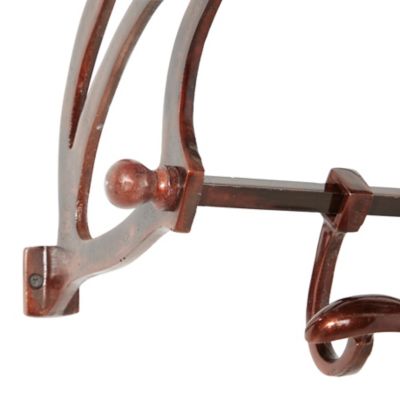 Image showing  Vintage-Inspired Copper Wall Shelf with Wall Hooks, 43" x 14"