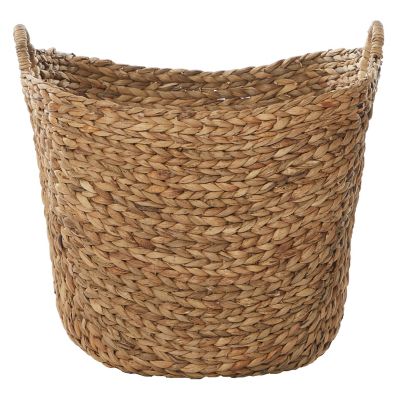 Image showing  Oval Natural Seagrass Wicker Basket with Handles, 20 in. x 19 in.