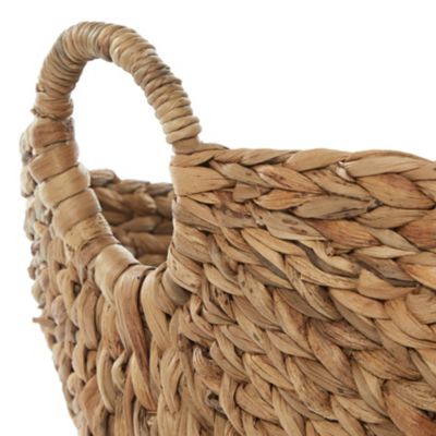 Image showing 5 th Harper & Willow Oval Natural Seagrass Wicker Basket with Handles, 20 in. x 19 in.