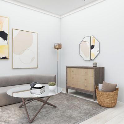 Image showing 9 th Harper & Willow Oval Natural Seagrass Wicker Basket with Handles, 20 in. x 19 in.