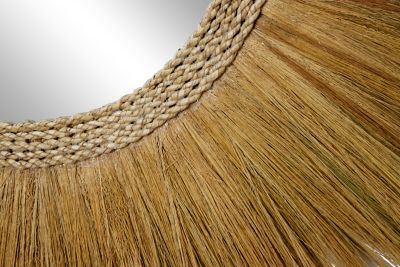 Image showing  Brown Dried Plant Tribal Inspired Starburst Wall Mirror 45" x 2" x 45", 38987