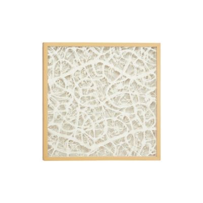 Image showing  Large Square Modern Abstract Art White Paper Shadow Box Wall Decor, 23.5 in. x 23.5 in., 67396