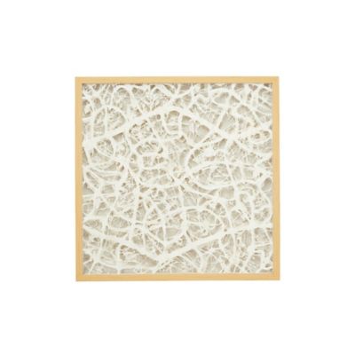Image showing  Large Square Modern Abstract Art White Paper Shadow Box Wall Decor, 23.5 in. x 23.5 in., 67396