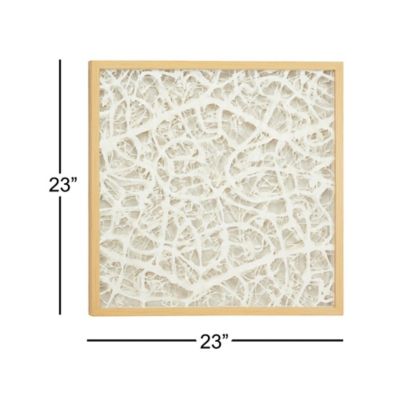 Image showing  Large Square Modern Abstract Art White Paper Shadow Box Wall Decor, 23.5 in. x 23.5 in., 67396