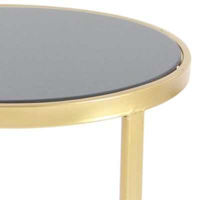 Image showing  3 pc. Metallic Nesting Accent Table Set, Gold/Black