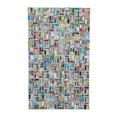 Image showing  Multi-Colored Paper Handmade Recycled Magazine Abstract Wall Decor 40" x 2" x 23"