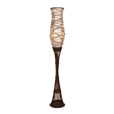 Image showing  Brown Bamboo Floor Lamp 10" x 10" x 59"