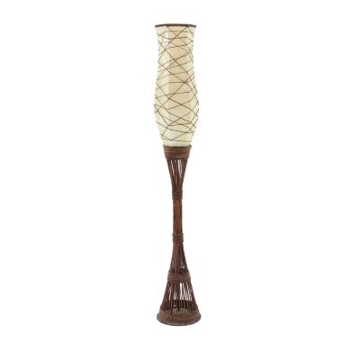Image showing  Brown Bamboo Floor Lamp 10" x 10" x 59"