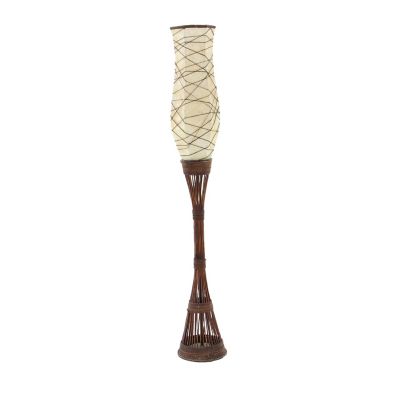 Image showing  Brown Bamboo Floor Lamp 10" x 10" x 59"