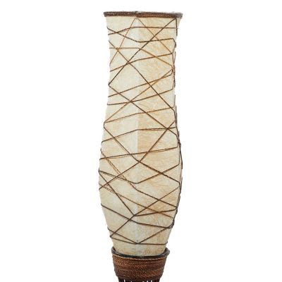 Image showing  Brown Bamboo Floor Lamp 10" x 10" x 59"