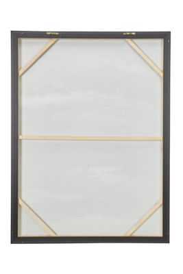 Image showing  Large Turquoise and Gold Contemporary Abstract Painting in Metallic Gold Wood Frame, 35.5 in. x 47.5 in.