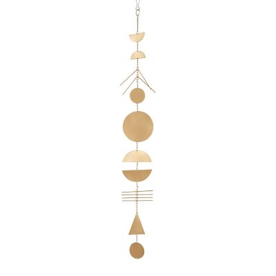 Image showing  Gold Metal Geometric Windchime 7" x 1" x 48"