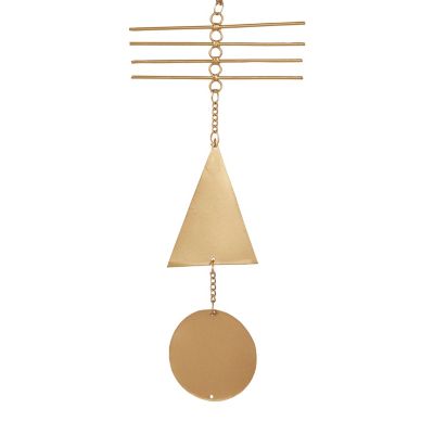 Image showing  Gold Metal Geometric Windchime 7" x 1" x 48"