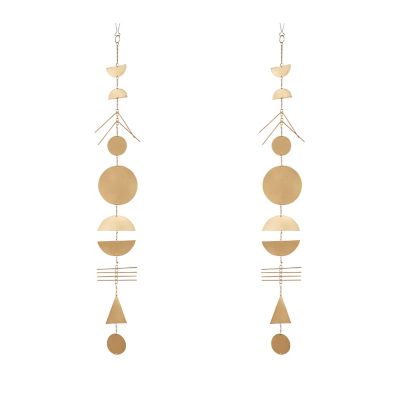 Image showing  Gold Metal Geometric Windchime 7" x 1" x 48"