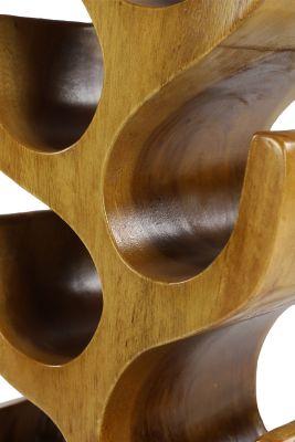 Image showing  8-Bottle Natural Acacia Wood Wine Rack Wood Sculpture, 11 in. x 28 in.