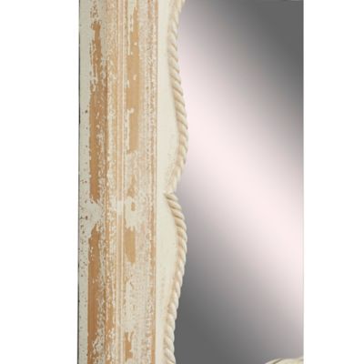 Image showing  4 pc. Large Rectangular Distressed White Carved Wood Wall Mirrors, 20467