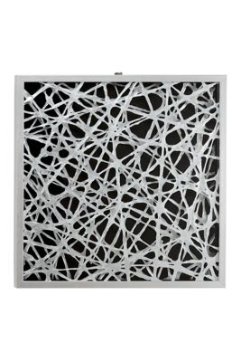 Image showing  Large Square Modern Abstract Art Black and White Paper Shadow Box Wall Art, 23.5 in. x 23.5 in.