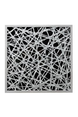 Image showing  Large Square Modern Abstract Art Black and White Paper Shadow Box Wall Art, 23.5 in. x 23.5 in.