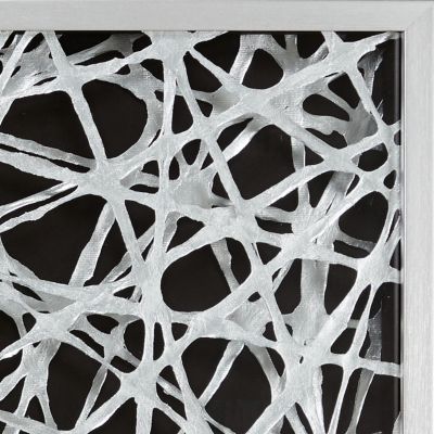 Image showing  Large Square Modern Abstract Art Black and White Paper Shadow Box Wall Art, 23.5 in. x 23.5 in.